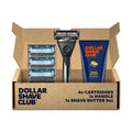 Dollar Shave Club | Heavy Metal Handle Shave Set with Shave Butter | 4 Extra Close Refill Cartridges 1 Heavy Metal Handle 1 Shave Butter 3 ounce
