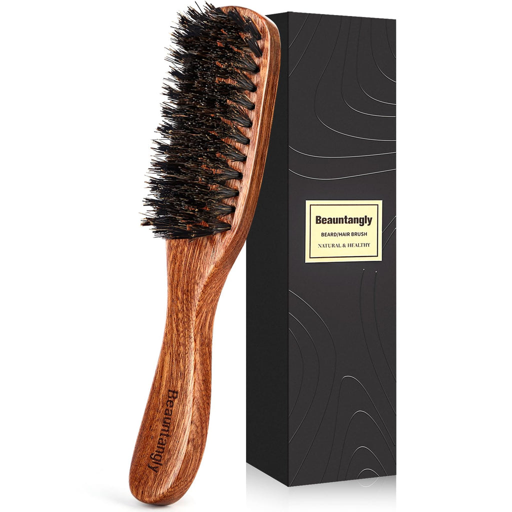 Hair Brush for Men 100% Boar Bristle Hair Brush for Men Women’s Hair Smoothing Styling Detangling Moisturizing Adding Shine Improving Blood Circulation Promoting Hair Growth
